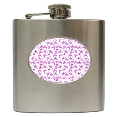 Violet Winter Hats Hip Flask (6 Oz) by snowwhitegirl