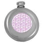 Violet Winter Hats Round Hip Flask (5 oz) Front