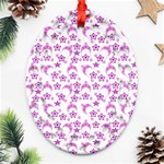 Violet Winter Hats Ornament (Oval Filigree) Front