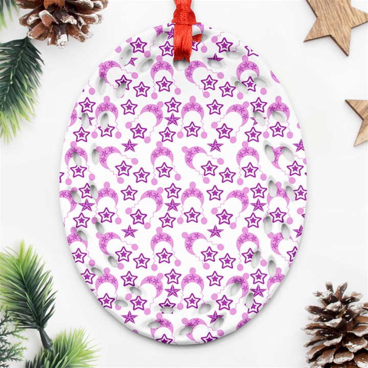 Violet Winter Hats Ornament (Oval Filigree)