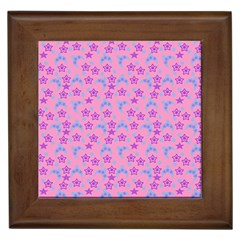 Pink Star Blue Hats Framed Tiles by snowwhitegirl