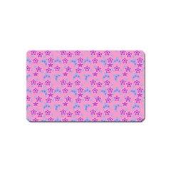 Pink Star Blue Hats Magnet (name Card) by snowwhitegirl