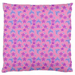 Pink Star Blue Hats Large Cushion Case (one Side) by snowwhitegirl