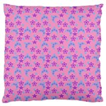 Pink Star Blue Hats Large Cushion Case (One Side) Front