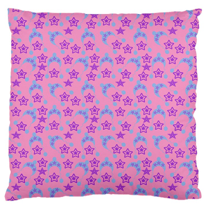 Pink Star Blue Hats Large Cushion Case (One Side)