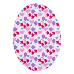 Pastel Cherries Oval Ornament (two Sides) by snowwhitegirl