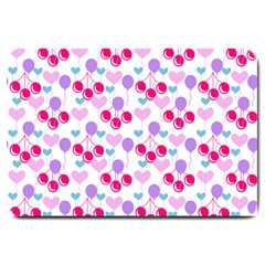 Pastel Cherries Large Doormat  by snowwhitegirl