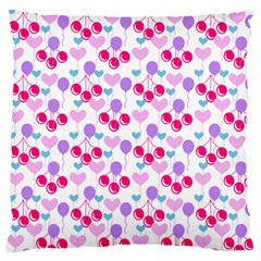 Pastel Cherries Large Flano Cushion Case (one Side) by snowwhitegirl