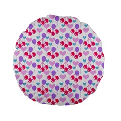 Pastel Cherries Standard 15  Premium Flano Round Cushions by snowwhitegirl