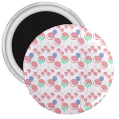 Bubblegum Cherry White 3  Magnets