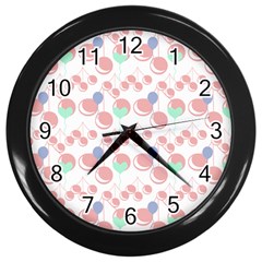 Bubblegum Cherry White Wall Clock (black) by snowwhitegirl