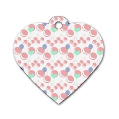 Bubblegum Cherry White Dog Tag Heart (two Sides)