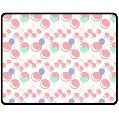 Bubblegum Cherry White Fleece Blanket (medium)  by snowwhitegirl