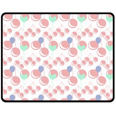 Bubblegum Cherry White Double Sided Fleece Blanket (medium) 