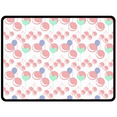 Bubblegum Cherry White Double Sided Fleece Blanket (large)  by snowwhitegirl