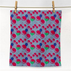 Bubblegum Cherry Blue Face Towel by snowwhitegirl