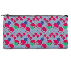 Bubblegum Cherry Blue Pencil Cases by snowwhitegirl