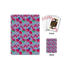 Bubblegum Cherry Blue Playing Cards (mini)  by snowwhitegirl