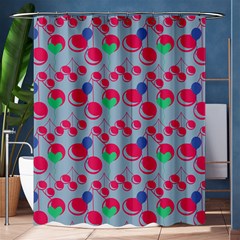 Bubblegum Cherry Blue Shower Curtain 60  X 72  (medium)  by snowwhitegirl