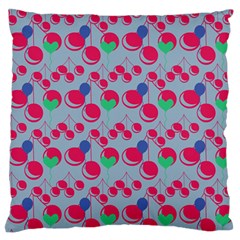 Bubblegum Cherry Blue Large Flano Cushion Case (one Side) by snowwhitegirl