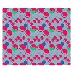 Bubblegum Cherry Blue Double Sided Flano Blanket (small)  by snowwhitegirl