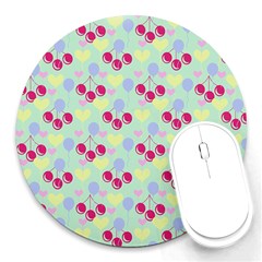 Birthday Cherries Round Mousepads by snowwhitegirl