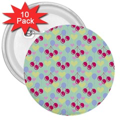 Birthday Cherries 3  Buttons (10 Pack)  by snowwhitegirl