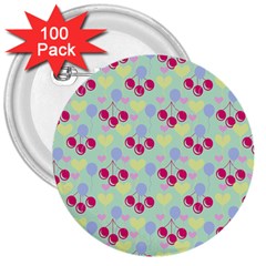 Birthday Cherries 3  Buttons (100 Pack)  by snowwhitegirl