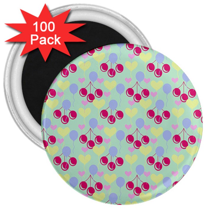 Birthday Cherries 3  Magnets (100 pack)