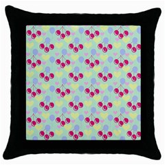 Birthday Cherries Throw Pillow Case (black) by snowwhitegirl