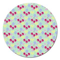 Birthday Cherries Magnet 5  (round) by snowwhitegirl