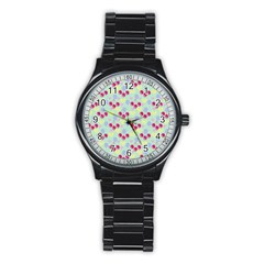 Birthday Cherries Stainless Steel Round Watch by snowwhitegirl