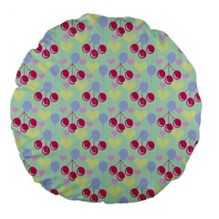 Birthday Cherries Large 18  Premium Flano Round Cushions by snowwhitegirl