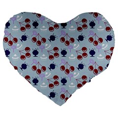 Sky Cherry Large 19  Premium Flano Heart Shape Cushions by snowwhitegirl