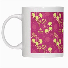 Yellow Pink Cherries White Mugs by snowwhitegirl