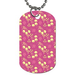 Yellow Pink Cherries Dog Tag (two Sides) by snowwhitegirl