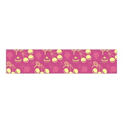 Yellow Pink Cherries Velvet Scrunchie by snowwhitegirl