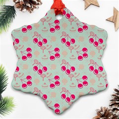 Bubblegum Cherry Snowflake Ornament (two Sides) by snowwhitegirl