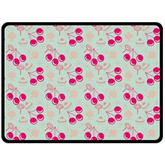 Bubblegum Cherry Double Sided Fleece Blanket (large)  by snowwhitegirl