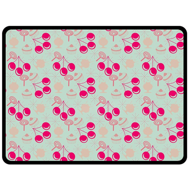 Bubblegum Cherry Double Sided Fleece Blanket (Large) 