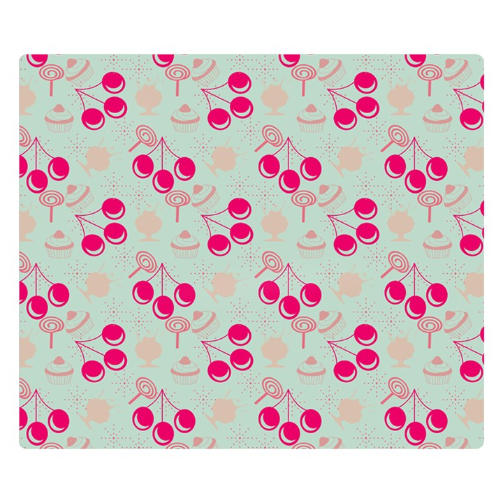 Bubblegum Cherry Double Sided Flano Blanket (Small) 