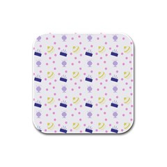 Cakes And Sundaes Rubber Square Coaster (4 Pack)  by snowwhitegirl