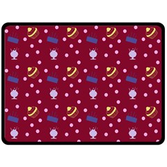 Cakes And Sundaes Red Double Sided Fleece Blanket (large)  by snowwhitegirl