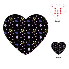 Cakes And Sundaes Black Playing Cards (heart)  by snowwhitegirl