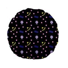 Cakes And Sundaes Black Standard 15  Premium Round Cushions by snowwhitegirl