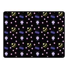 Cakes And Sundaes Black Double Sided Fleece Blanket (small)  by snowwhitegirl