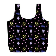 Cakes And Sundaes Black Full Print Recycle Bags (l)  by snowwhitegirl