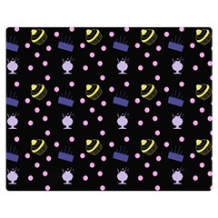 Cakes And Sundaes Black Double Sided Flano Blanket (medium)  by snowwhitegirl