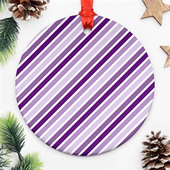 Violet Stripes Ornament (round) by snowwhitegirl