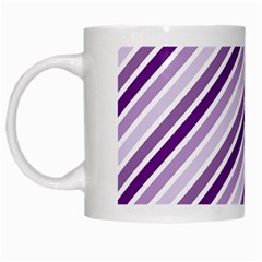 Violet Stripes White Mugs